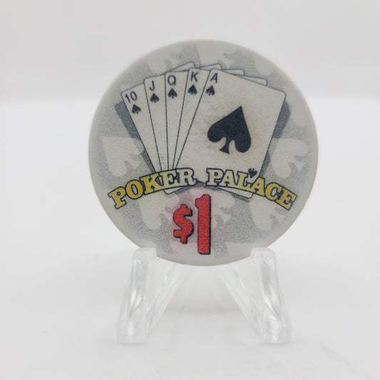 Poker Palace Bingo/Casino Las Vegas Nevada 1999 "Spades" $1 Casino Chip V5295 LTD 2000