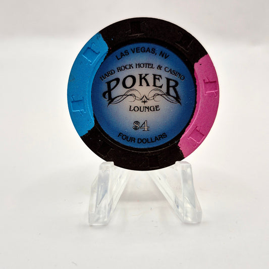 Hard Rock Hotel Casino Las Vegas Nevada 2008 $4 Casino "Poker Lounge" Chip E7422