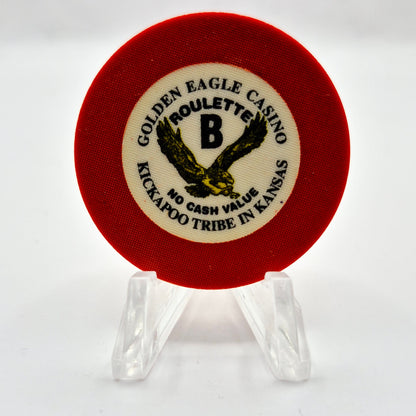 Golden Eagle Casino Horton Kansas B NCV Roulette  Chip  'DARK ORANGE'