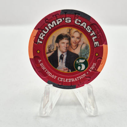 Trump's Castle Hotel Casino Atlantic City New Jersey 1995 'How the East Was Won' Donald Trump $5 Casino Chip