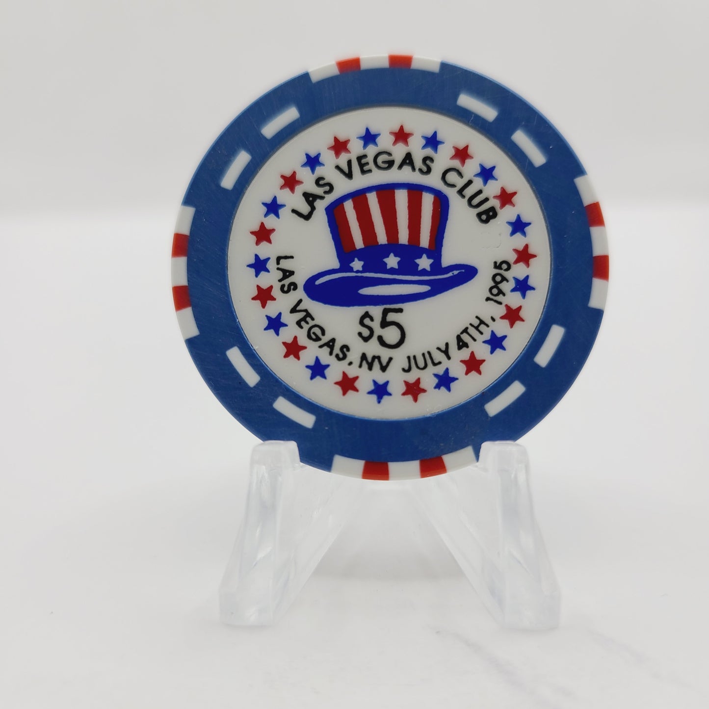 Las Vegas Club Hotel Casino Las Vegas Nevada"1995 July 4th" $5 Casino Chip N0414 LMT 1500