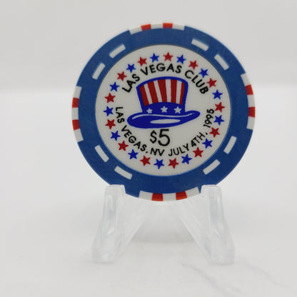 Las Vegas Club Hotel Casino Las Vegas Nevada"1995 July 4th" $5 Casino Chip N0414 LMT 1500