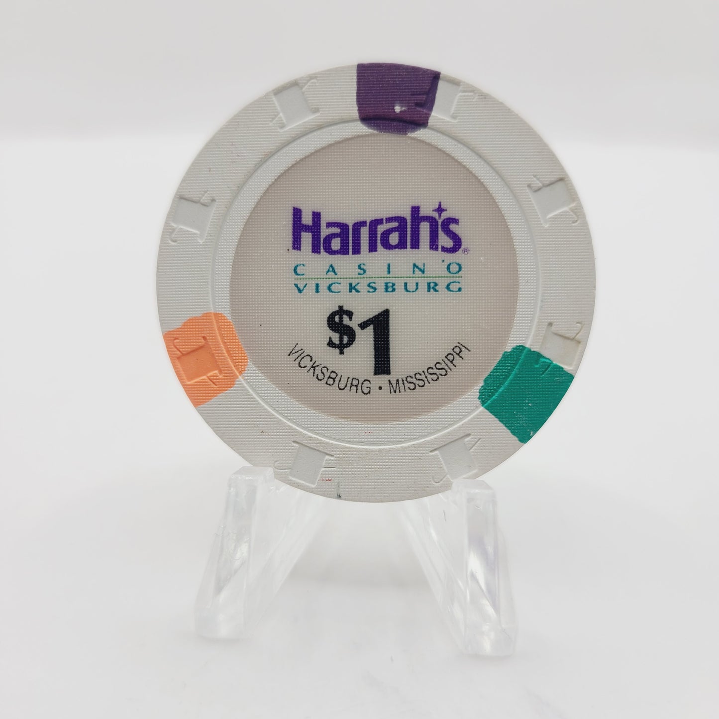 Harrah's Riverboat Casino Vicksburg Mississippi $1 Casino Chip