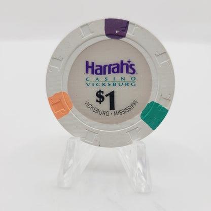Harrah's Riverboat Casino Vicksburg Mississippi $1 Casino Chip