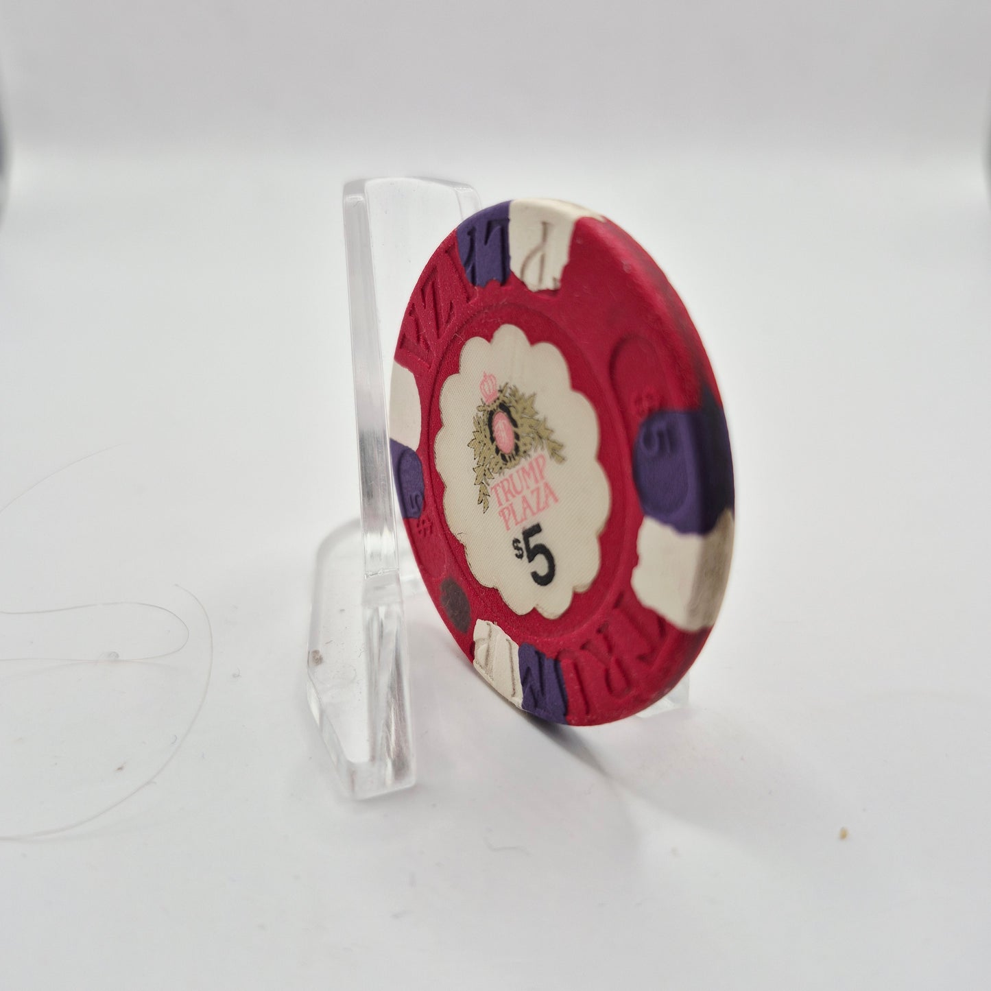 Trump Plaza Hotel Casino Atlantic City New Jersey $5 Casino Chip *Circulated