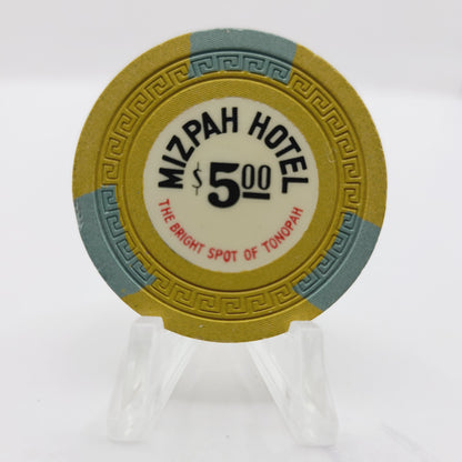 Mizpah Hotel Casino Tonopah Nevada 1960 $5 Casino Chip N3262