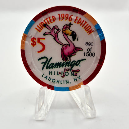 Flamingo Hilton Laughlin Nevada 1996 'Legends of the West - Wyatt Earp' Series 8 LE $5 Casino Chip N8287