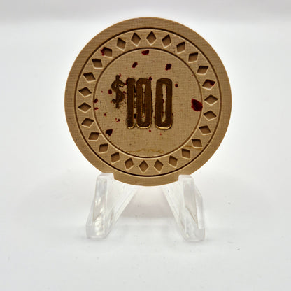 Club bingo (L.A. Highway) Casino Las Vegas Nevada 1947 $100 Casino Chip  N0798