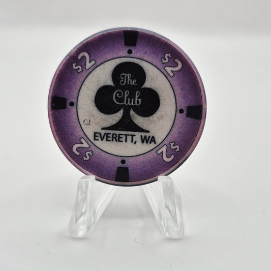 The Club Casino Card Room Everett Washington $2 Casino Chip