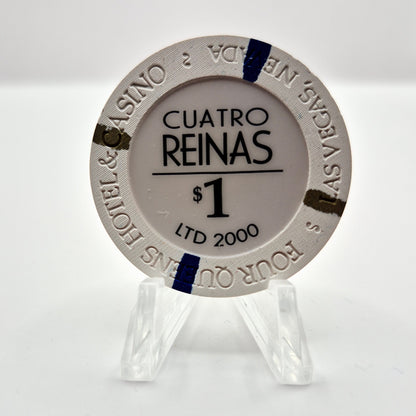Four Queens Hotel Casino Las Vegas Nevada 2001 'CUATRO REINAS'  $1 Casino Chip V7754
