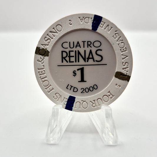 Four Queens Hotel Casino Las Vegas Nevada 2001 'CUATRO REINAS'  $1 Casino Chip V7754