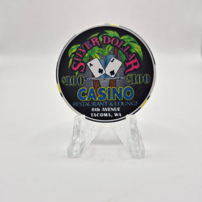 Silver Dollar Casino Card Room Tacoma Washington 6th Avenue $100 Casino Chip
