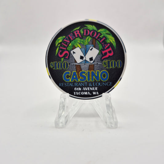 Silver Dollar Casino Card Room Tacoma Washington 6th Avenue $100 Casino Chip