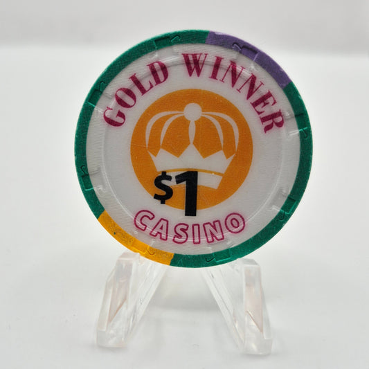 Gold Winner Casino 'Card Room' Fresno California $1 Casino Chip