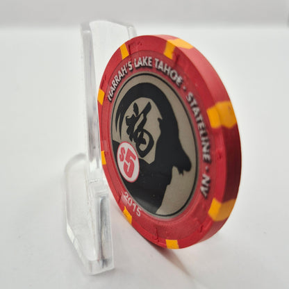 Harrah's Hotel Casino Lake Tahoe Nevada 2015 'Year of the Ram' $5 Casino Chip D1810
