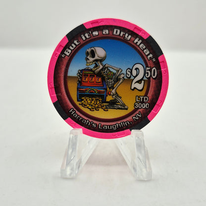 Harrah's Hotel Casino Laughlin Nevada 1998 $2.50 "But it's a Dry Heat" Casino  Chip V2706