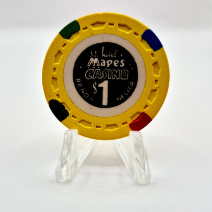 Mapes Hotel Casino Reno Nevada 1964 $1 Casino chip N5233 'BB Stamped in one side'