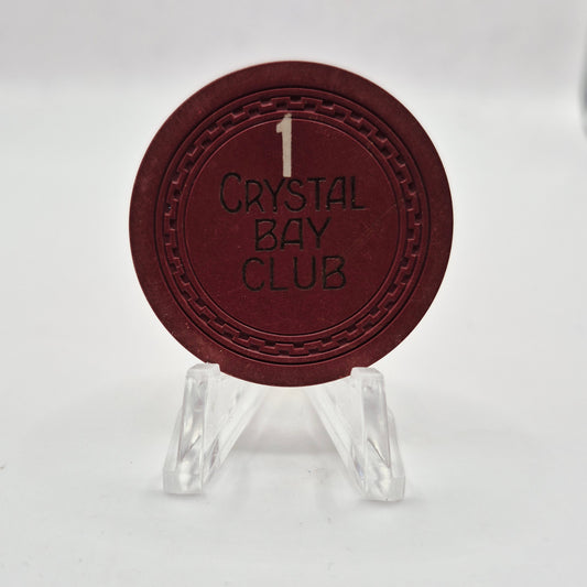 Crystal Bay Club Casino Crystal Bay Nevada Roulette 1 Chip 1953 N7901 *Brown