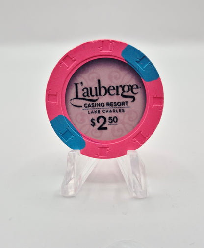 Lauberge du Lac Hotel Casino Lake Charles Louisiana $2.50 Casino Chip *Circulated