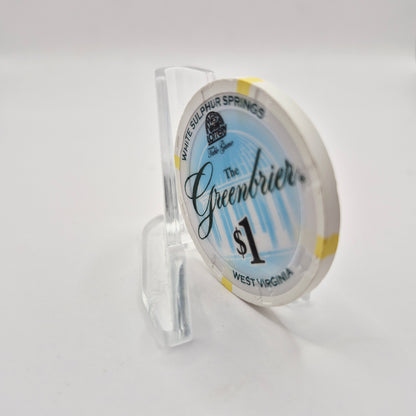 Greenbrie Resort Casino White Sulphur Springs West Virginia 2010 $1 Casino Chip