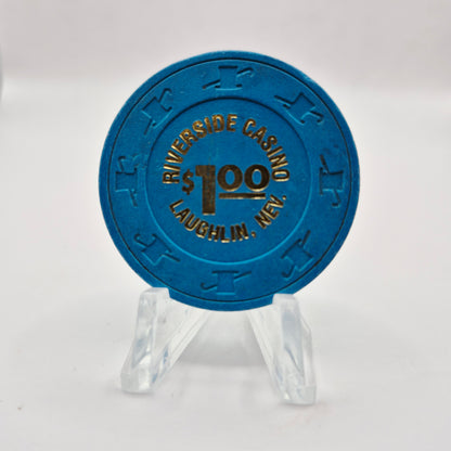 Riverside Resort Casino Laughlin Nevada 1980's $1 Casino Chip V3318