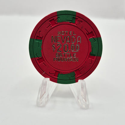 Hotel Nevada Casino Battle Mountain Nevada 1960's $20 Casino Chip N3805