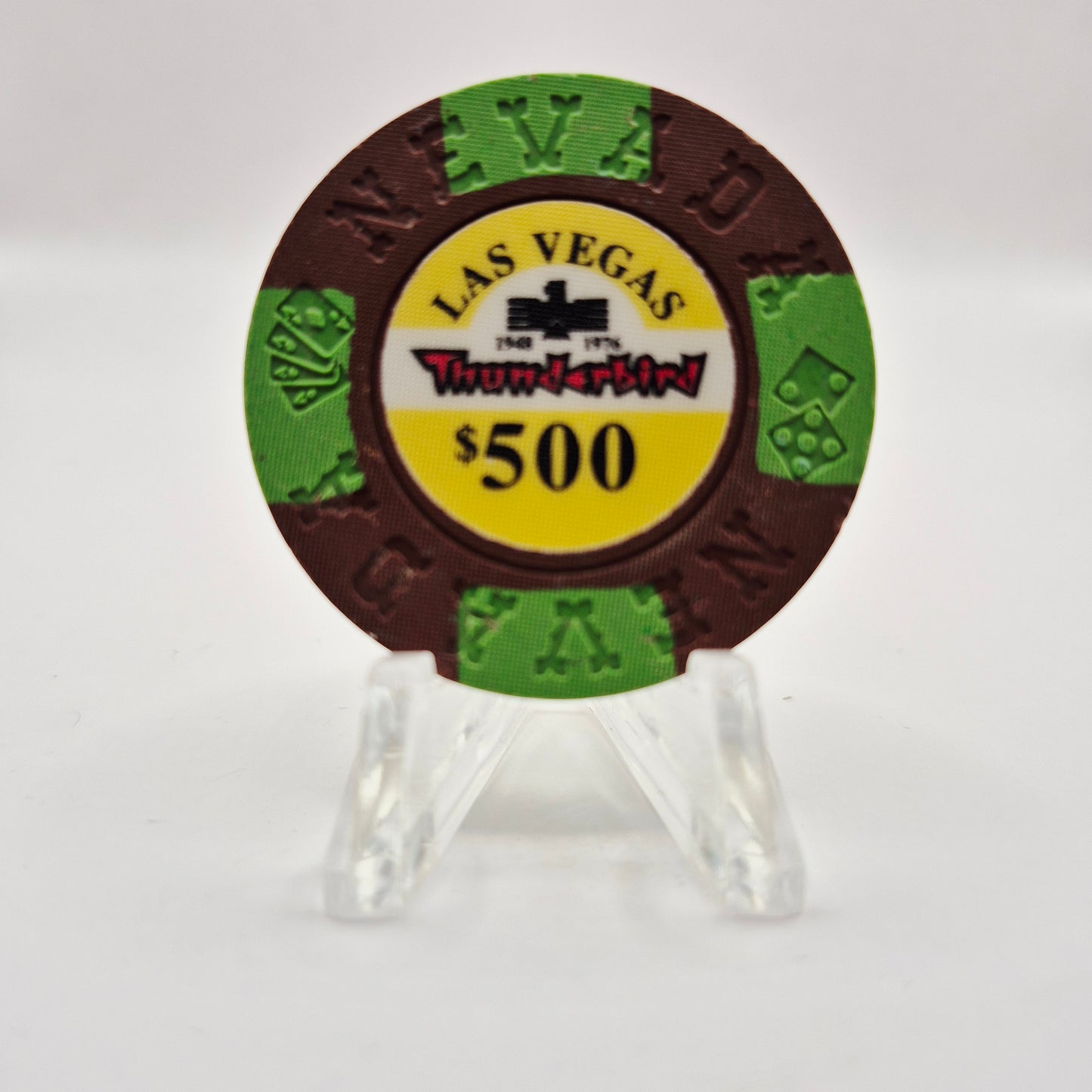 Thunderbird Hotel Casino Las Vegas Nevada 1995 "Borland Imitation" $500 Casino Chip E7398