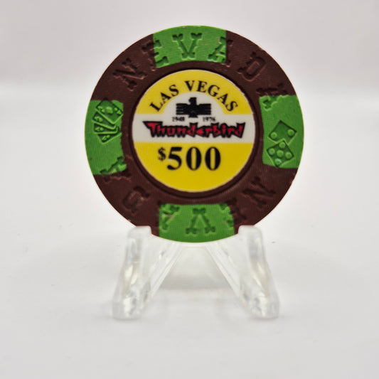 Thunderbird Hotel Casino Las Vegas Nevada 1995 "Borland Imitation" $500 Casino Chip E7398