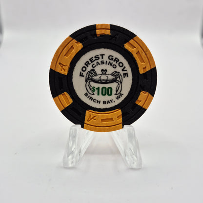 Forest Grove Casino 'Card Room' Birch Bay Washington $100 Casino Chip