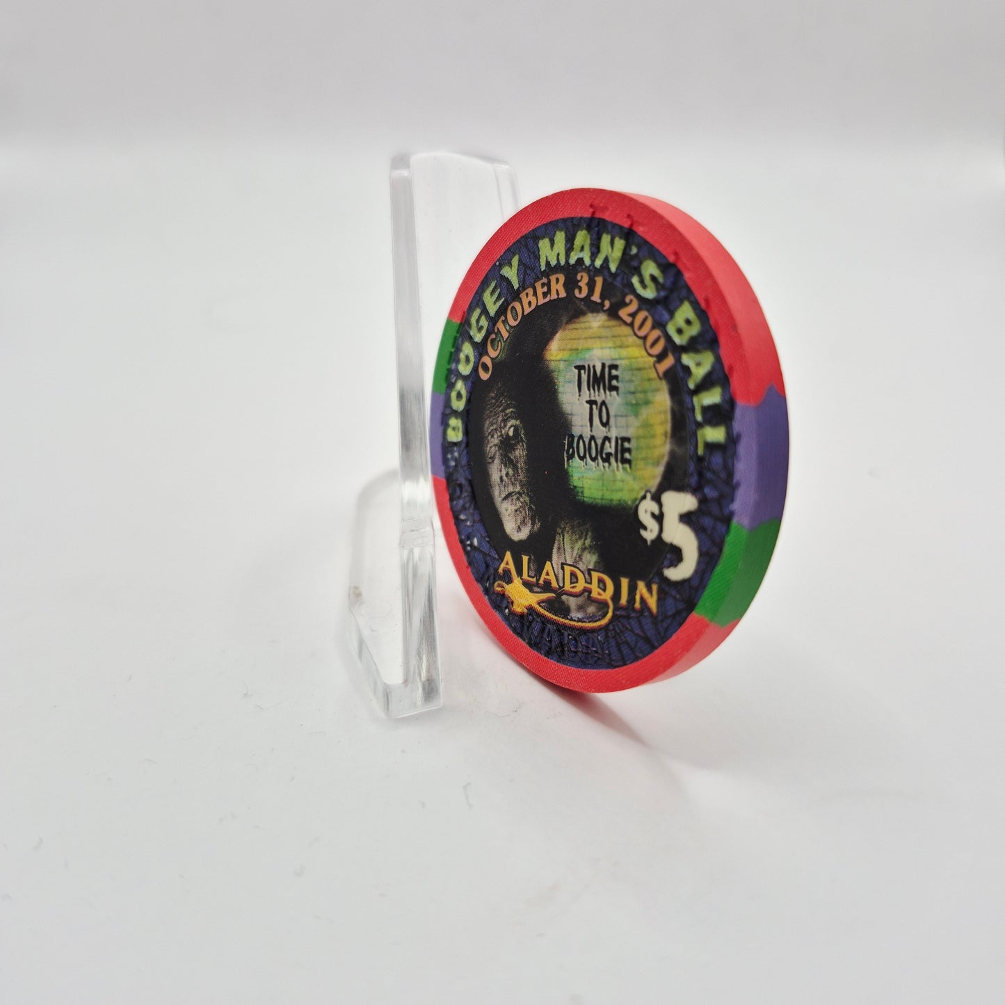 Aladdin Resort Casino Las Vegas Nevada 2001 $5 Chip "Halloween 2001" V7815