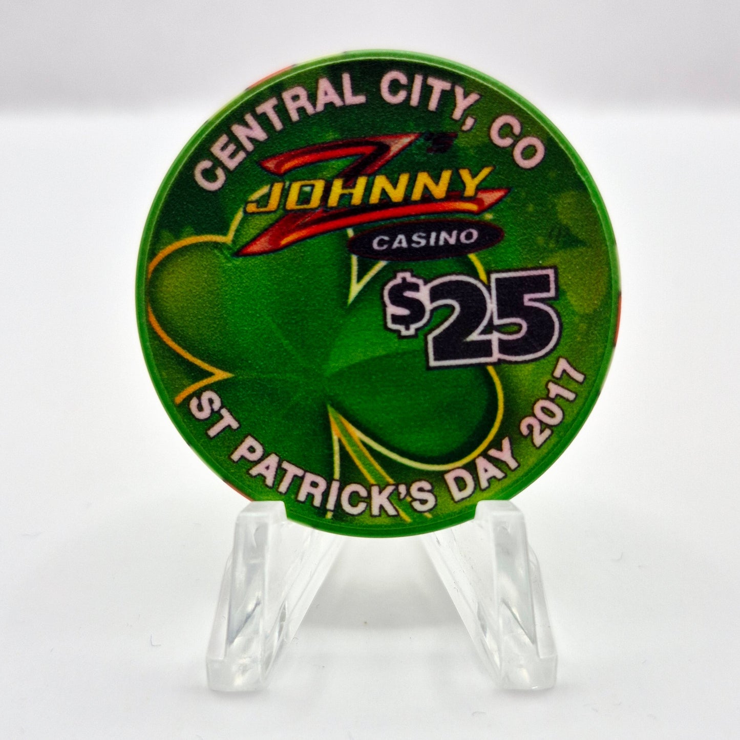 Johnny Z's Casino Central City Colorado 'St Patrick's Day 2017' $25 Casino Chip