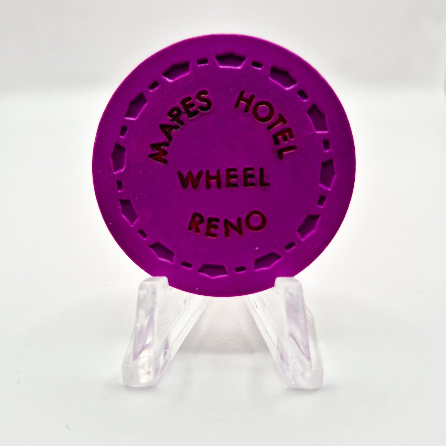Mapes Hotel Casino Reno Nevada 1965 Series 1 Roulette Fuchsia Casino Chip N5216