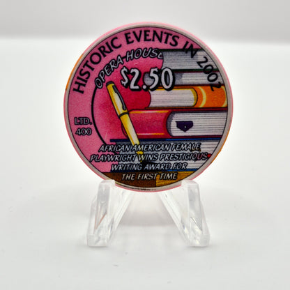 Opera House Casino Las Vegas Nevada 2002 'Historic Events' $2.50 Casino chip E1736 LTD 400