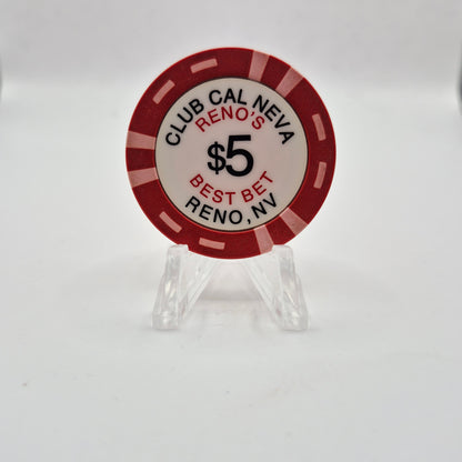Club Cal-Neva Hotel Casino Reno Nevada 2003 $5 Casino Chip E0272