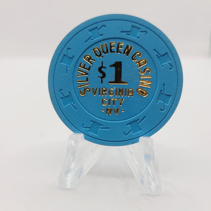 Silver Queen Hotel Casino Virginia City Nevada 1989 $1 Casino Chip N5560