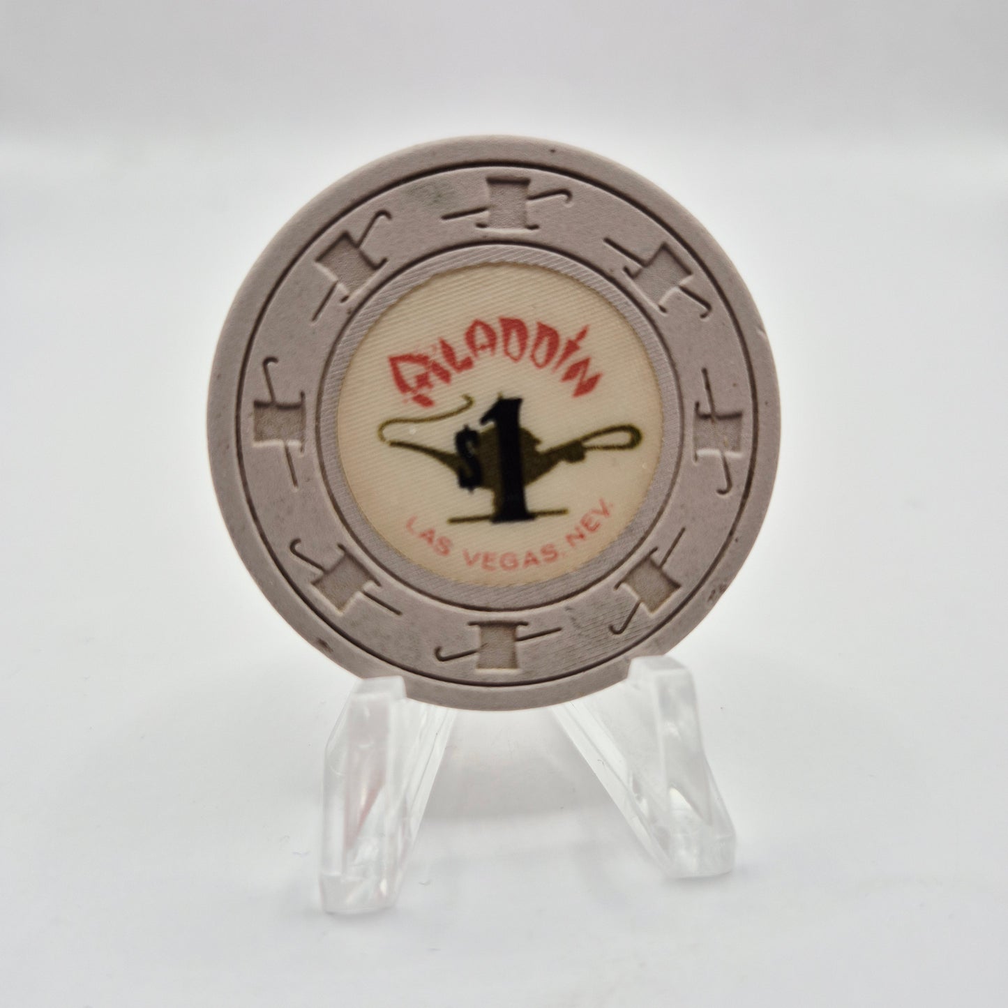 Aladdin Hotel Casino Las Vegas Nevada 1970's $1 Casino Chip N2984 * Circulated