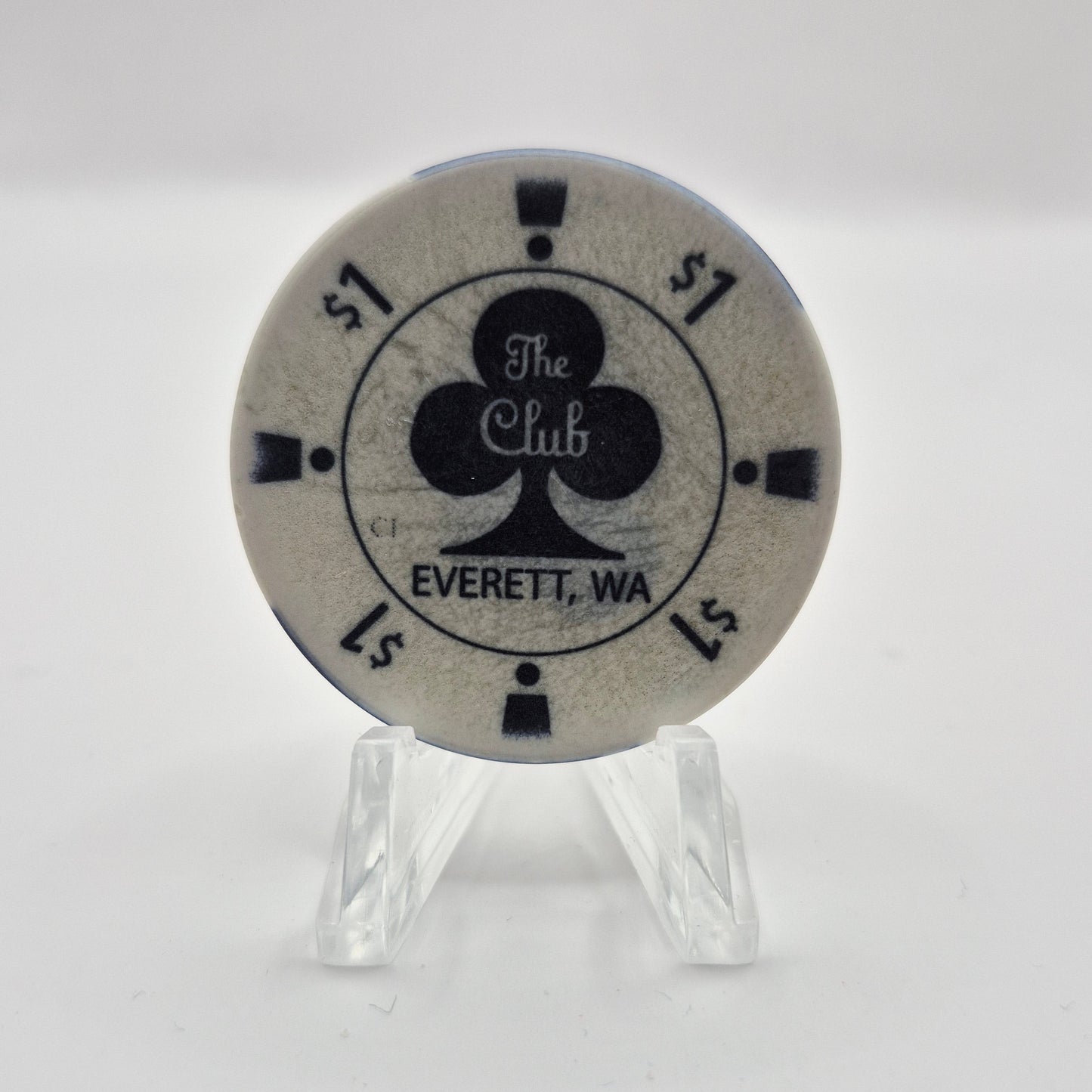 The Club Casino Card Room Everett Washington $1 Casino Chip