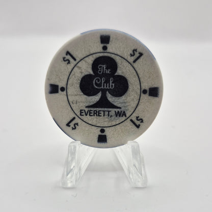 The Club Casino Card Room Everett Washington $1 Casino Chip