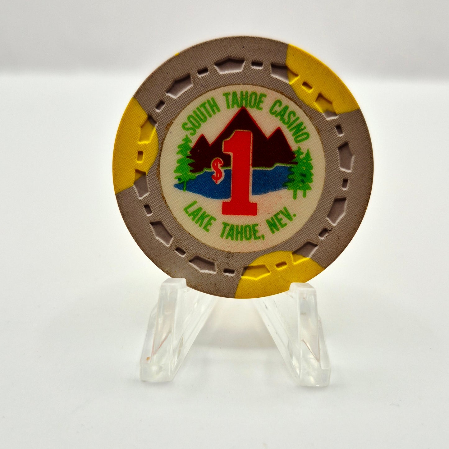 South Tahoe Club Casino Lake Tahoe Nevada 1965 $1 Casino Chip N5574