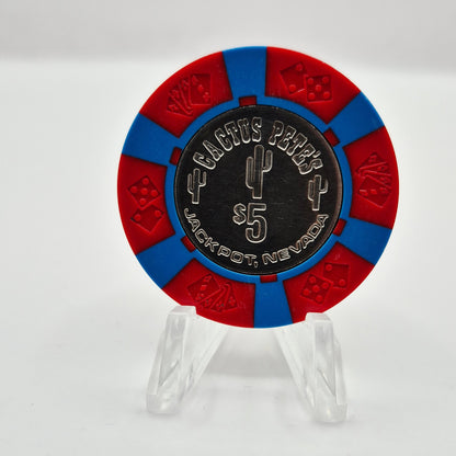 Cactus Pete's Resort Casino Jackpot Nevada 1970s $5 Casino Chip N0941.P