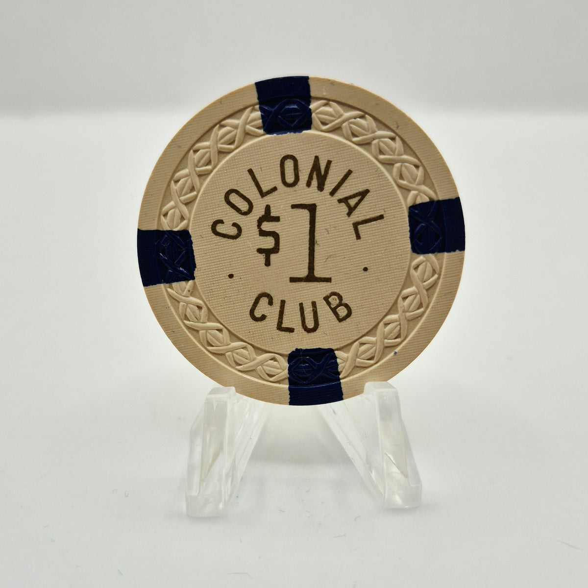 Colonial Club Chicago Illinois 'Illegal' $1 Casino Chip CG 219333