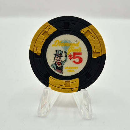 Diamond Jim's Jackpot Nevada 1960 $5 Casino Chip N3793