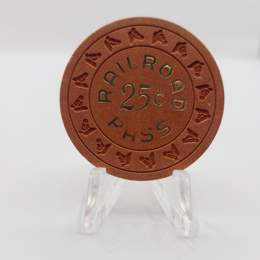 Railroad Pass Hotel Casino Henderson Nevada 1978 $.25 Casino Chip N2032