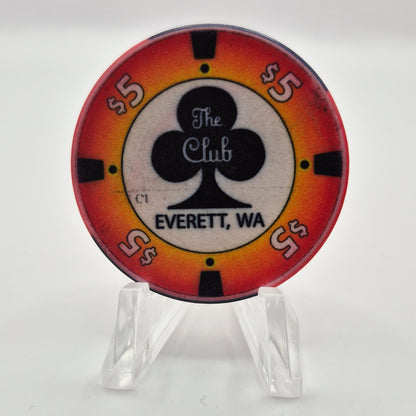 The Club Casino Card Room Everett Washington $5 Casino Chip