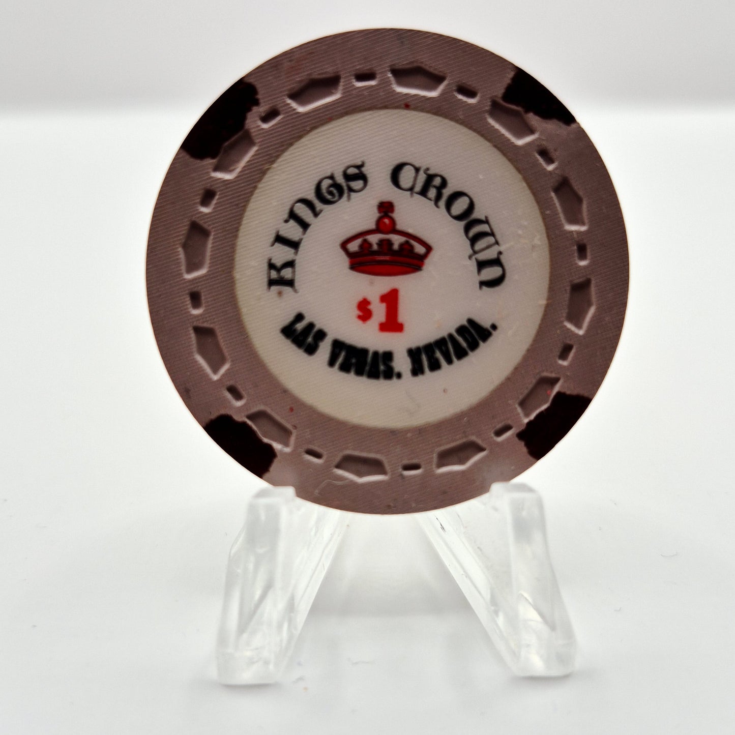 Kings Crown Casino  Las Vegas Nevada 1980's $1 'Movie Prop' Casino Chip N1828