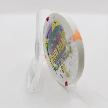 Showboat "The Mardi Gras Casino" & Hotel Atlantic City New Jersey $1 Casino Chip