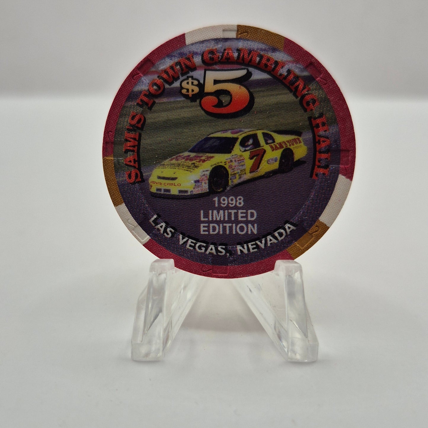 Sam's Town Hotel Casino Las Vegas Nevada 1998 Richard Petty $5 Casino Chip V1460
