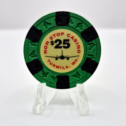 Non Stop Casino Card Room Tukwila Washington $25 Casino Chip