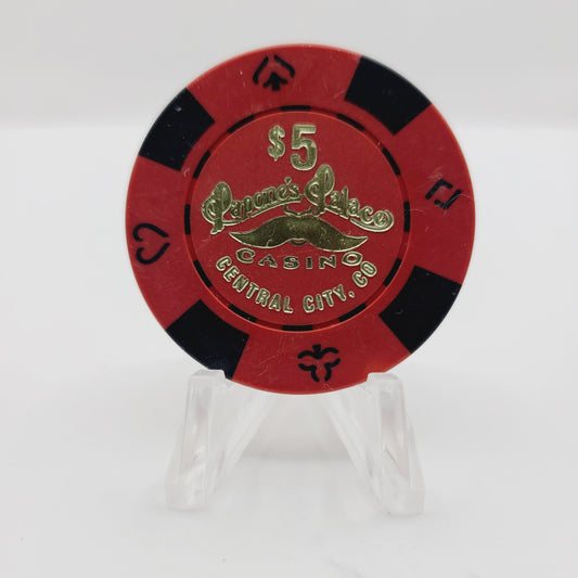 Papone's Palace Casino Central City Colorado $5 Casino Chip