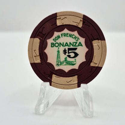 Bonanza 'Don French's' Casino Las Vegas Nevada 1963 $5 Casino Chip  N1374